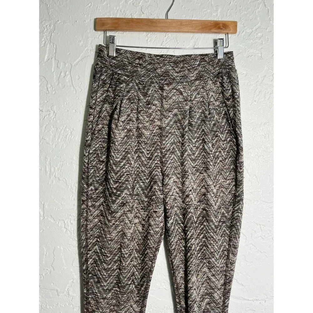 Free People Chevron Knit Jogger Pants Boho Tapered‎ Ankle Lounge XS